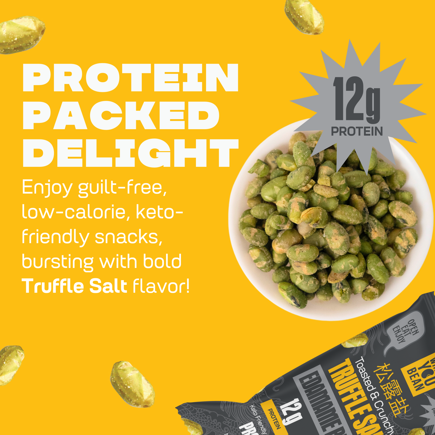 Truffle Salt - Toasted & Crunchy Edamame Snacks (8pack) 0.9oz