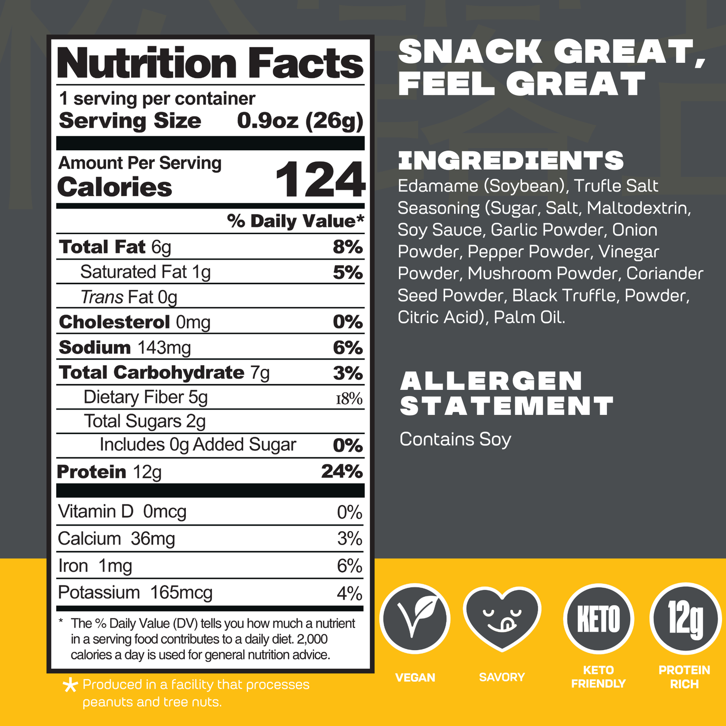 Truffle Salt - Toasted & Crunchy Edamame Snacks (8pack) 0.9oz