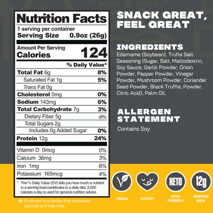 Truffle Salt - Toasted & Crunchy Edamame Snacks (8pack) 0.9oz