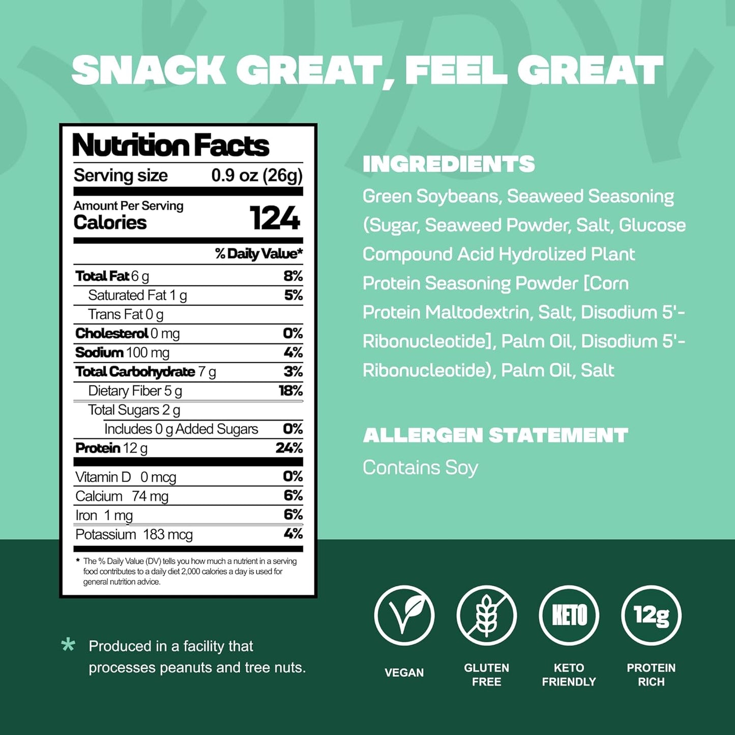 Seaweed Furikake - Toasted & Crunchy Edamame Snacks (8 pack) 0.9oz