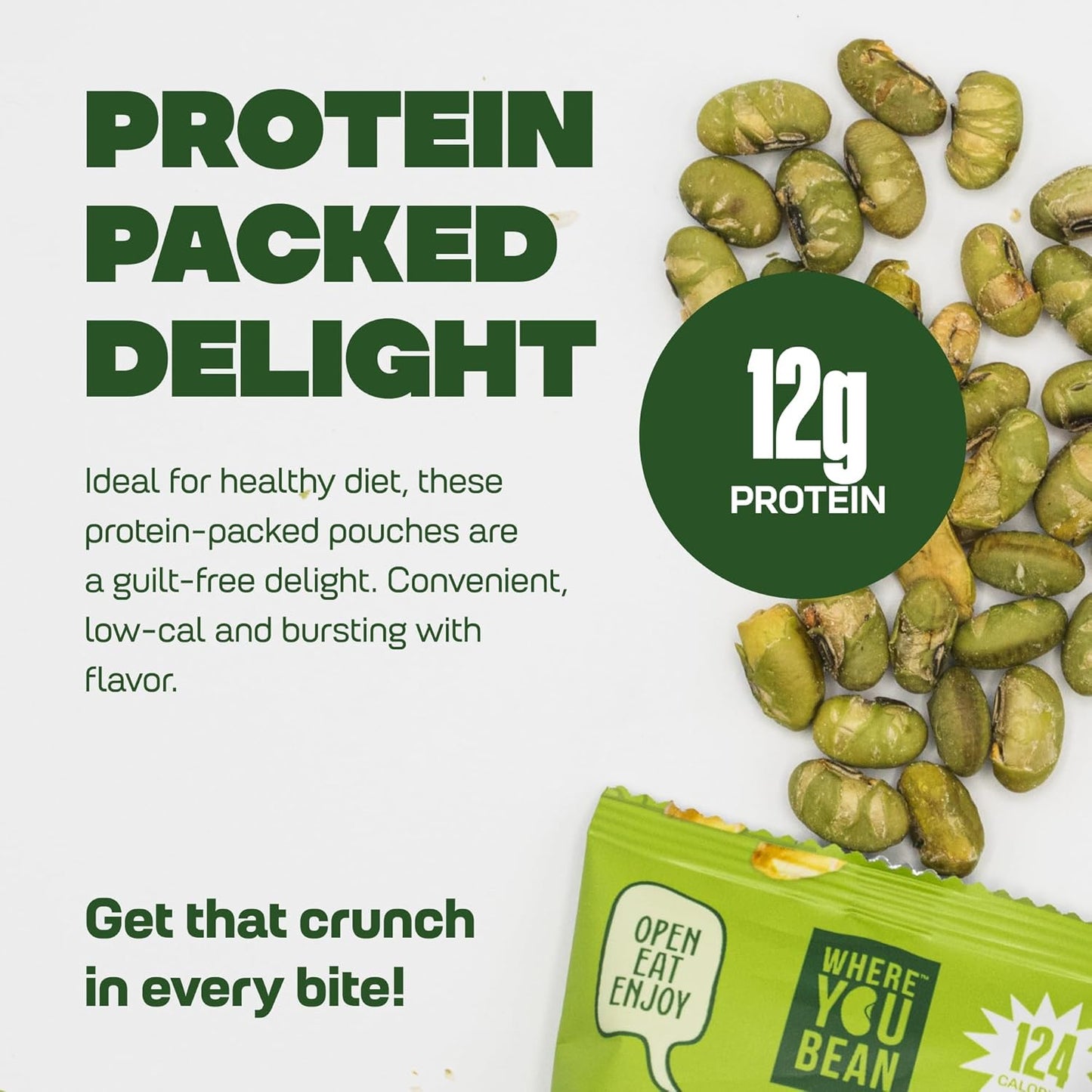 Spicy Wasabi - Toasted & Crunchy Edamame Snacks (8 pack) 0.9oz
