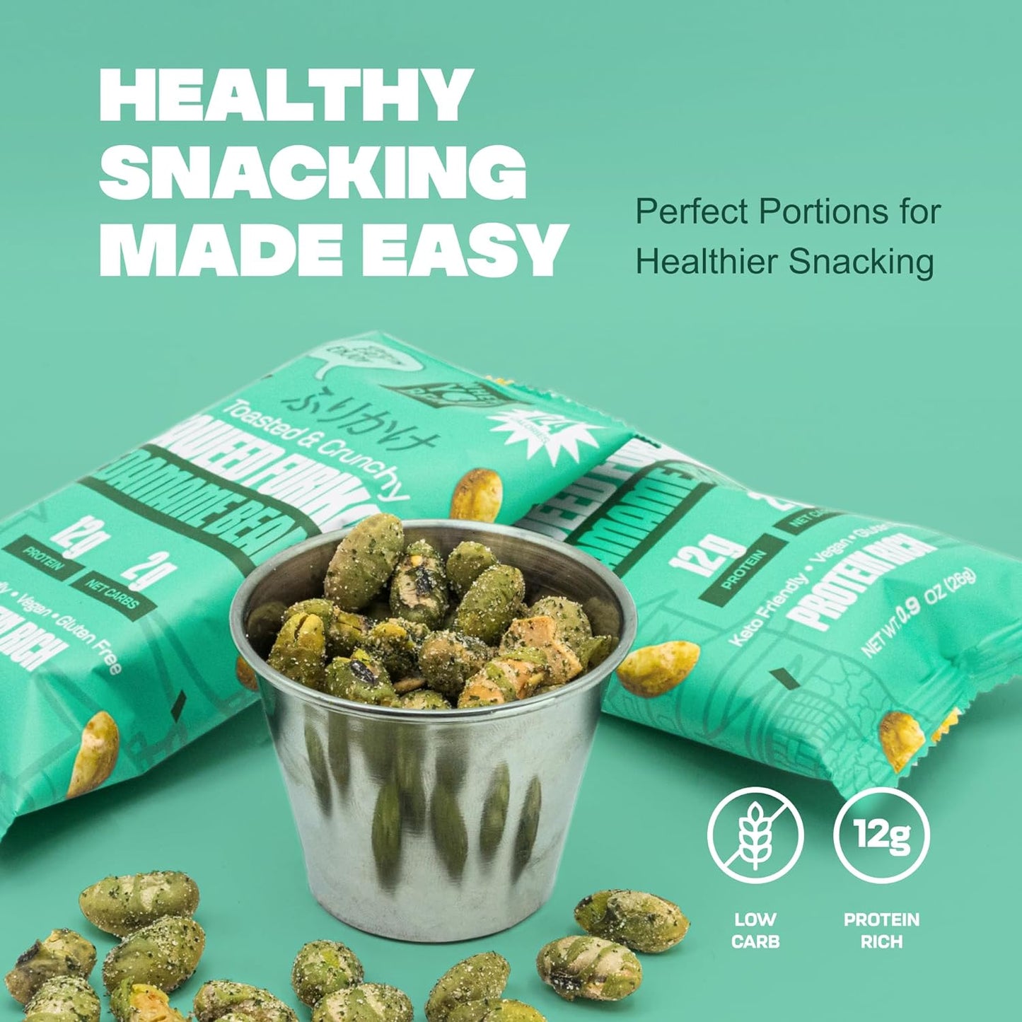 Seaweed Furikake - Toasted & Crunchy Edamame Snacks (8 pack) 0.9oz