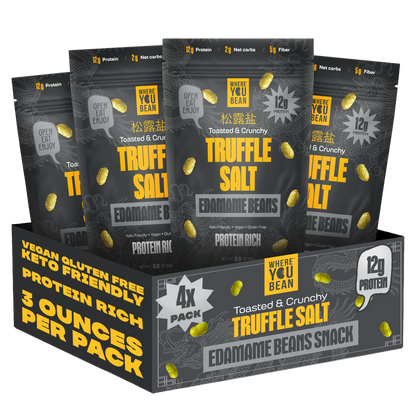 Truffle Salt 3oz Large Pack - Toasted & Crunchy Edamame Snacks (4 pack)