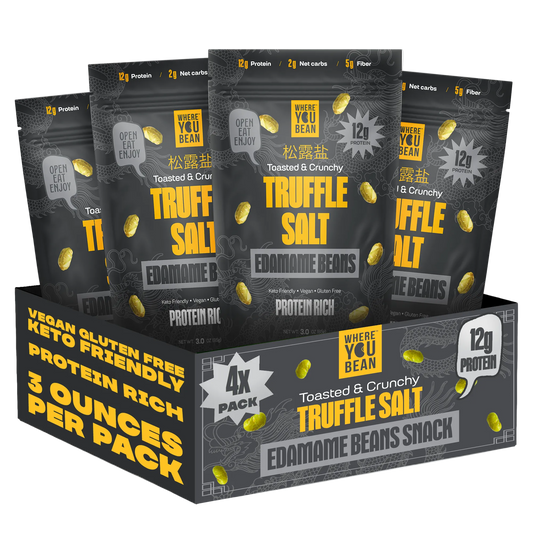 Truffle Salt 3oz Large Pack - Toasted & Crunchy Edamame Snacks (4 pack)