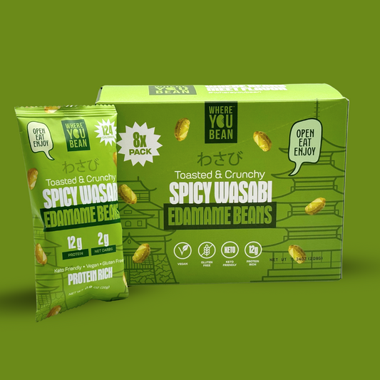 Spicy Wasabi - Toasted & Crunchy Edamame Snacks (8 pack) 0.9oz